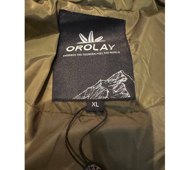 Orolay Women's Quilted Mid-Length Down Jacket Olive Green Size XL NWT Cozy Style - Picture 3 of 7